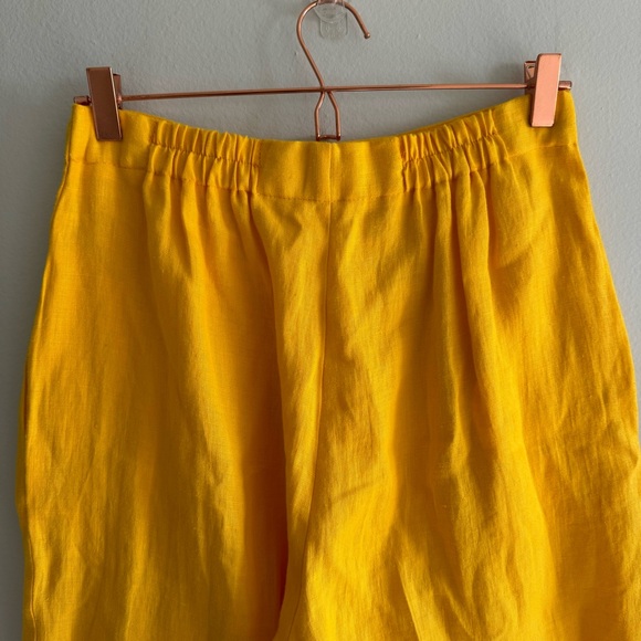 Vintage Design Todays Made in USA 100% Linen Yellow Blazer Trouser Suit  Large - Picture 6 of 16